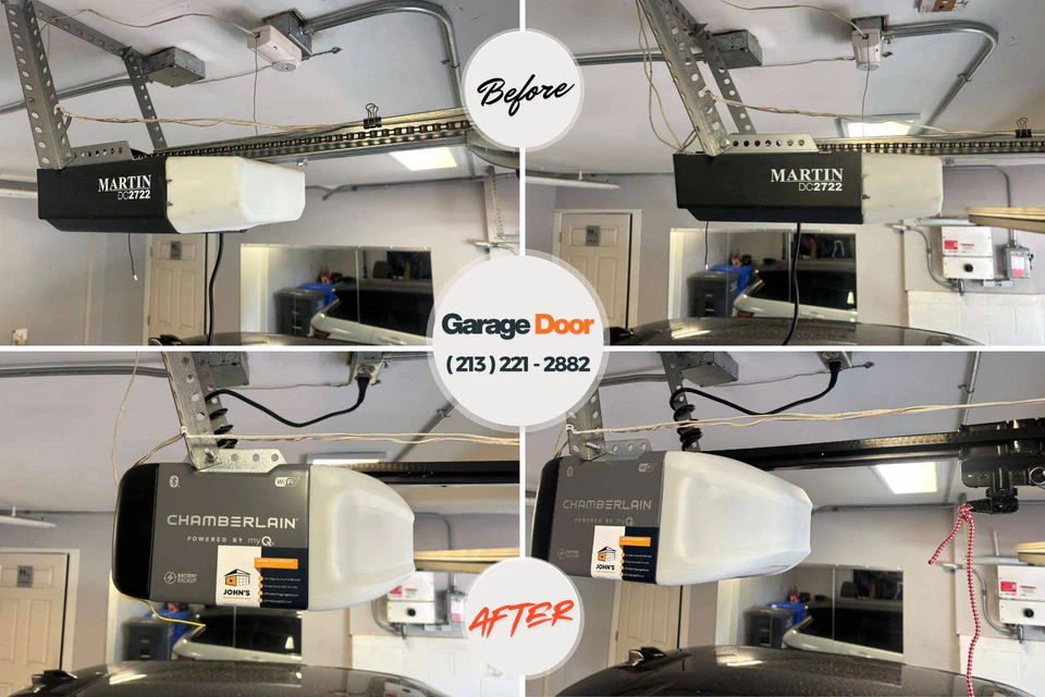 Before and after: garage door repair Highland, UT